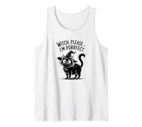 Witch Please I'm Purrfect Funny Halloween Black Cat Tank Top