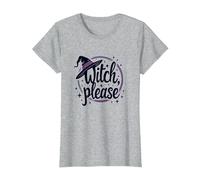 Witch Please: Magical Halloween Graphic, T-Shirt, Women, Heather Grey, S
