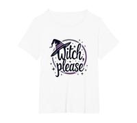 Witch Please: Magical Halloween Graphic, T-Shirt, Women's Plus, White, 4X