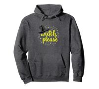 Witch, Please: Magical Halloween Humor for Spellcasters Pullover Hoodie, Adult Unisex, Dark Heather Grey, M