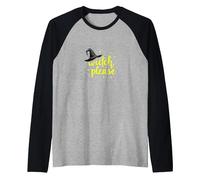 Witch, Please: Magical Halloween Humor for Spellcasters Raglan Baseball Tee, Men, Black/Athletic Heather, S