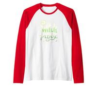 Witch Please: Magical Halloween Humor for Spellcasters Raglan Baseball Tee, Men, Red/White, XL