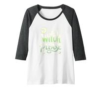 Witch Please: Magical Halloween Humor for Spellcasters Raglan Baseball Tee, Women, Dark Heather/White, XL
