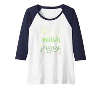 Witch Please: Magical Halloween Humor for Spellcasters Raglan Baseball Tee, Women, Navy/White, XL