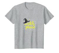 Witch, Please: Magical Halloween Humor for Spellcasters T-Shirt, Kids, Heather Grey, 6 Years
