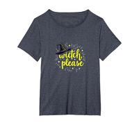 Witch, Please: Magical Halloween Humor for Spellcasters T-Shirt, Women's Plus, Heather Blue, 2X