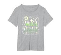 Witch Please: Magical Halloween Humor for Spellcasters T-Shirt, Women's Plus, Heather Grey, 4X