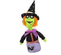 Witch Plush Doll - Halloween Plush Doll | Cute Witchs/Skull/pumpkin Design Soft Linen & Cotton Fabric | Perfect Hallowen Decor For Home Desk Or Party Great Gift Kids, Adults, Girlfriends,