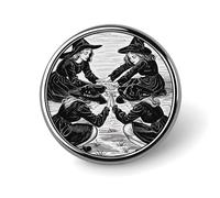 Witch Prayed Brooch Pins Lapel Pins for Men Women Badge Button Cover Decorative Jewelry Charms for Hats Bags Backpacks Suits Shirts Scarves Clothing Accessories Banquet Wedding Gift
