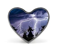 Witch Prayed Buttons Pin Memorial Boutonniere for Wedding Groom Bride, Customize Lapel Heart Pin for Christmas, Men Women Costume Decorative Fashionable Brooches