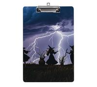Witch Prayed Clipboard, A4 Acrylic Clipboard with Hanging Hole, Ultra-Light Clip Board - Holds 100 Sheets, Shatterproof Document Holder for Office, 12.5" X 8.5"
