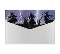 Witch Prayed File Folder 6-Pocket, Waterproof Accordion File Organizer with Snap Closure, Expanding Document Holder for Office, Home