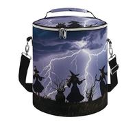 Witch Prayed Lunch Bag, 15L Portable Leakproof Picnic Basket with Shoulder Strap, Insulated Picnic Cooler Bag for Camping, Beach, Hiking & Groceries
