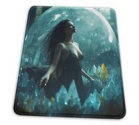 Witch Prints Gaming Mouse Pads Midnight Halloween Desk Mat Non-Slip Base, Personalized Pattern Computer Desk Mat (7x8.6in)