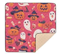Witch Pumpkin and Candy Large Stylish Baby Play Mat for Indoor Outdoor Water Resistant Padded Baby Mat for Baby Toddler Infant, 50'' x 50''