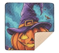 Witch Pumpkin and Candy Soft Thick Baby Playmat for Floor 1-Piecing Tummy Time Mat for Baby Toddler Infant, 50'' x 50''