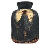 Witch Pumpkin Halloween Black Hot Water Bottle with Cover for Pain Relief Bed Warmer for Menstrual Cramps, 2L