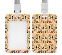 Witch Pumpkin Pictures Badge Holder Waterproof Plastic ID Card Badge Holders with Lanyard Vertical Card Case Protector Pouch Clear Window Work Badges for Women Men