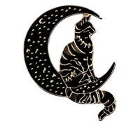Witch Punk Pins - Black Enamel Brooches - Set of 3, Klein, Non-precious metal