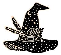 Witch Punk Pins - Black Enamel Brooches - Set of 3, Klein, Non-precious metal