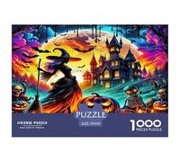Witch Puzzle Game for The Whole Family 1000 Piece - Halloween Psychedelic Witch Scene Gifts for Men Women Fun Present for Home70x50cm/1000pcs