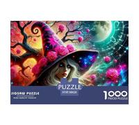 Witch Puzzles 1000 Piece for Adults And Kids Halloween Style Unique Challenge Games Family Puzzle Game Relaxing Decor Gift Home Decoration 38x26cm/1000pcs