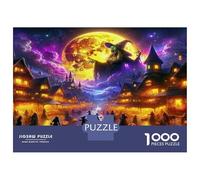 Witch Puzzles 1000 Pieces for Adults - Witch Under Full Moon Puzzle Game for Women 70x50cm/1000pcs