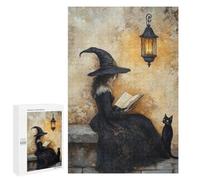 Witch Reading Book with Black Cat-1 Puzzle 1000 Teile Schwer Puzzle Spielzeug Lernspiel Impossible Herausforderungsspielzeug Für Erwachsene Kinder 1000 PCS