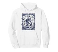 Witch Riding Sphynx Cat Mystical Forest Pullover Hoodie