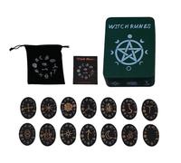 Witch Rune Set, Rune Stone Set | 14 Wooden Runes and Books | Mystic Witch Rune Stone Set with Divination and Magic Guide Book Set for Beginners, Pagan/Altar /