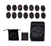Witch Rune Set, Rune Stone Set | 14 Wooden Runes Stone Set | Set with Guide Book for Mystic Divination, Complete Witch Runes Set for Wicca Practices