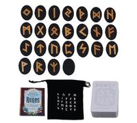Witch Runes Set - Mythology Rune Divination Game Set, Norse Divination Stones | Effortless Altar Tool Runes with Manual and Storage Bag, 25pcs Wood Runes for Beginners, Divination, Meditation