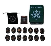 Witch Runes Set With Guide Book - Norse Inspired Wooden Casting Pieces, Esoteric Fortune System | Sacred Rune Tiles Collection With Ancestral Study Atmosphere For Mystical Divination Energy Reading