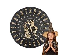 Witch Runes Set - Wooden Casting Pieces, 25pcs Handcrafted Symbolic Disks | Esoteric Tools with Ritual Ceremony Setup for Meditation Spellwork Divination Ancestral Study Pagan Tradi