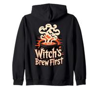 Witch’s Brew First Coffee Witches Halloween Zip Hoodie