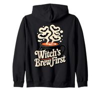 Witch’s Brew First Funny Coffee Witches Halloween Zip Hoodie