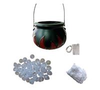 Witch’s Cauldron Bubble Pot Set - Glow-in-the-Dark DIY Halloween Party Prop with Retro Vintage Style