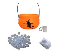 Witch’s Cauldron Bubble Pot Set - Glow-in-the-Dark DIY Halloween Party Prop with Retro Vintage Style