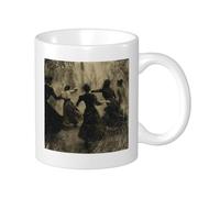 Witch Set Of 1 Printing Mug Forest Vintage Tree Pretty Witches Dance Retro Spooky balck white Ceramic Unspillable Collection Office Gym Desk Camping Bedroom With Handles Flat Bottom 11 Ounce