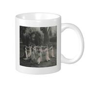 Witch Set Of 1 Printing Mug Witches Dance Forest Vintage Middle Ages Tree Artistic black white Ceramic Decorative Light Weight Outdoor School Camping Bedroom Flat Bottom Tea Cups 11 Ounce