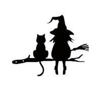 Witch Silhouette, Metal Sculpture for The Garden Corner, Multi, 20x15.6cm