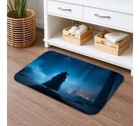 Witch Silhouette Quick Dry Bath Mat, Forest Shadow Pattern Absorbent Non Slip Shower Mat, Fall Memory Foam Washable Bath Rugs for Bathroom Decor 20x32 Inch