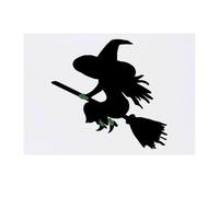 'Witch Silhouette' Temporary Tattoo - Water Resistant, Skin-Safe, Non-Toxic Transfer (TO00077473)
