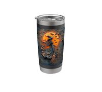 Witch Silhouette with Bats - Halloween Stainless Steel Insulated Tumbler