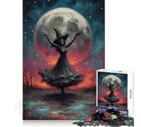 Witch Skeleton Dancing Under Full Moon Jigsaw Puzzles 1000 Pieces Think Training Quiet Recreation Defined Edges Heartfelt Gift (38x52cm)