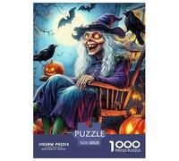 Witch Skeleton Pumpkin 1000 Pieces Jigsaw Puzzles For Adults Educational Games Stress Relieving Entertainment Exercise The Memory of The Brain for The Whole for Women, Gifts for Men 38x