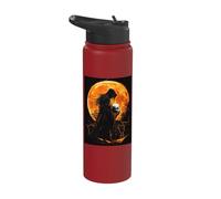 Witch Skull Goth Moon Men Black Gothic Women Skull Witch Stainless Steel Insulated Water Bottle