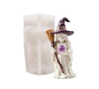 Witch Soap Mould - 3D Impression Silicone Sorceress Creation - Plaster Shape | For Decoration Plaster, Resin, , Clay, Flat, Holiday Party, Festive Atmosphere