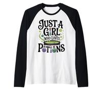 Witch Spells Potion Just a Girl Who Loves Potions Wiccan Raglan Baseball Tee