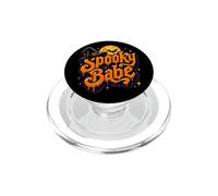 Witch Spooky Bat Halloween Babe Retro Moon Girls Women PopSockets PopGrip for MagSafe